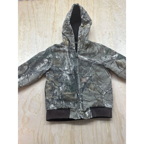 Carhartt youth Canvas jacket 7-8 S quilt lined insulated mossy oak camouflage - Picture 1 of 8